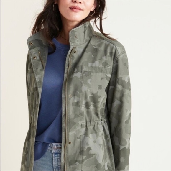 Old‎ Navy Utility Jacket (camo), Size Xs military safari drawstring waist - Picture 1 of 13